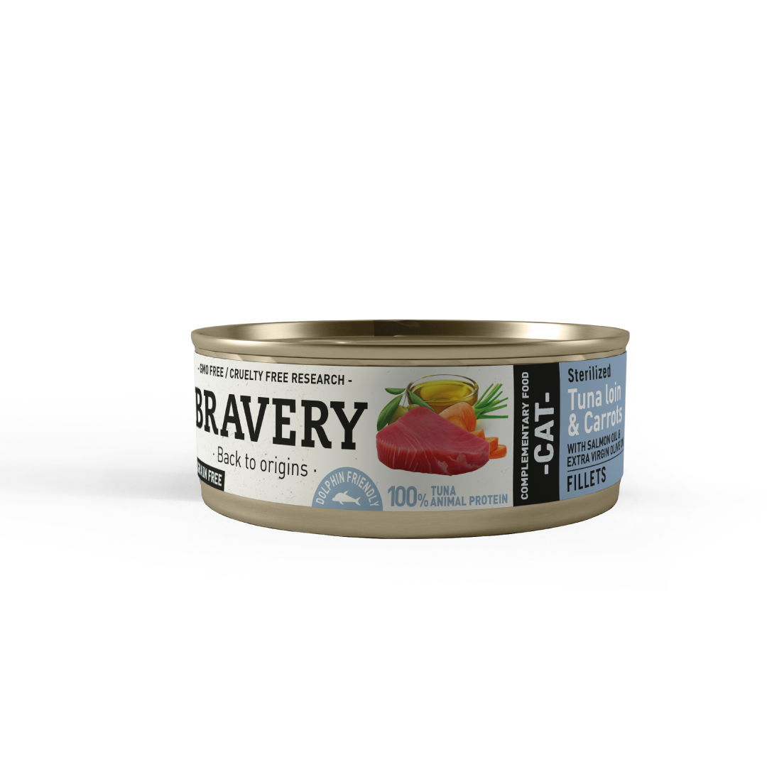 BRAVERY TUNA LOIN AND CARROTS STERILIZED CAT WET FOOD 70 GR