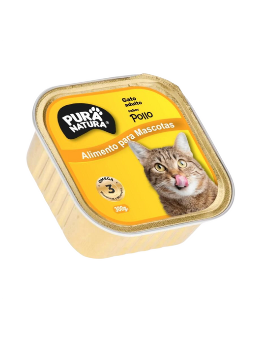 PURA NATURA ALIMENTO HÚMEDO PARA GATO POLLO 300GR.