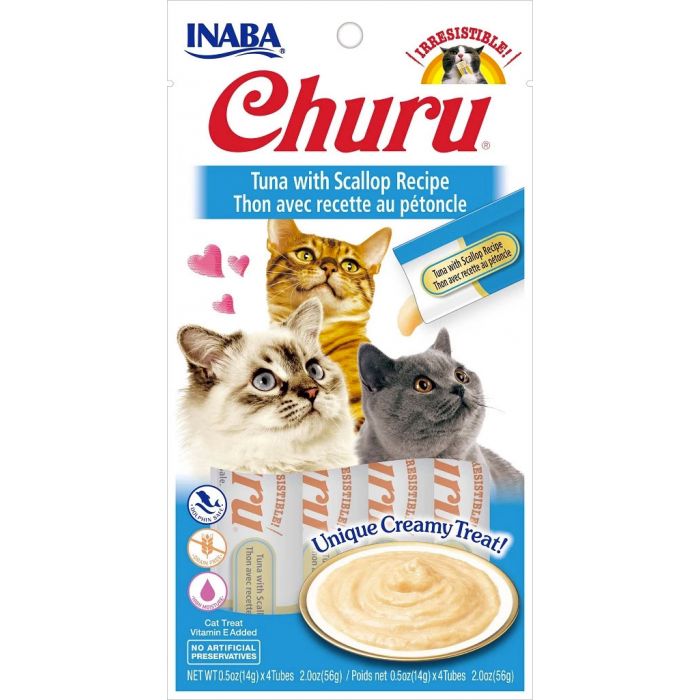 Churu Gato Atún y Ostiones 14gr /4 tubos.