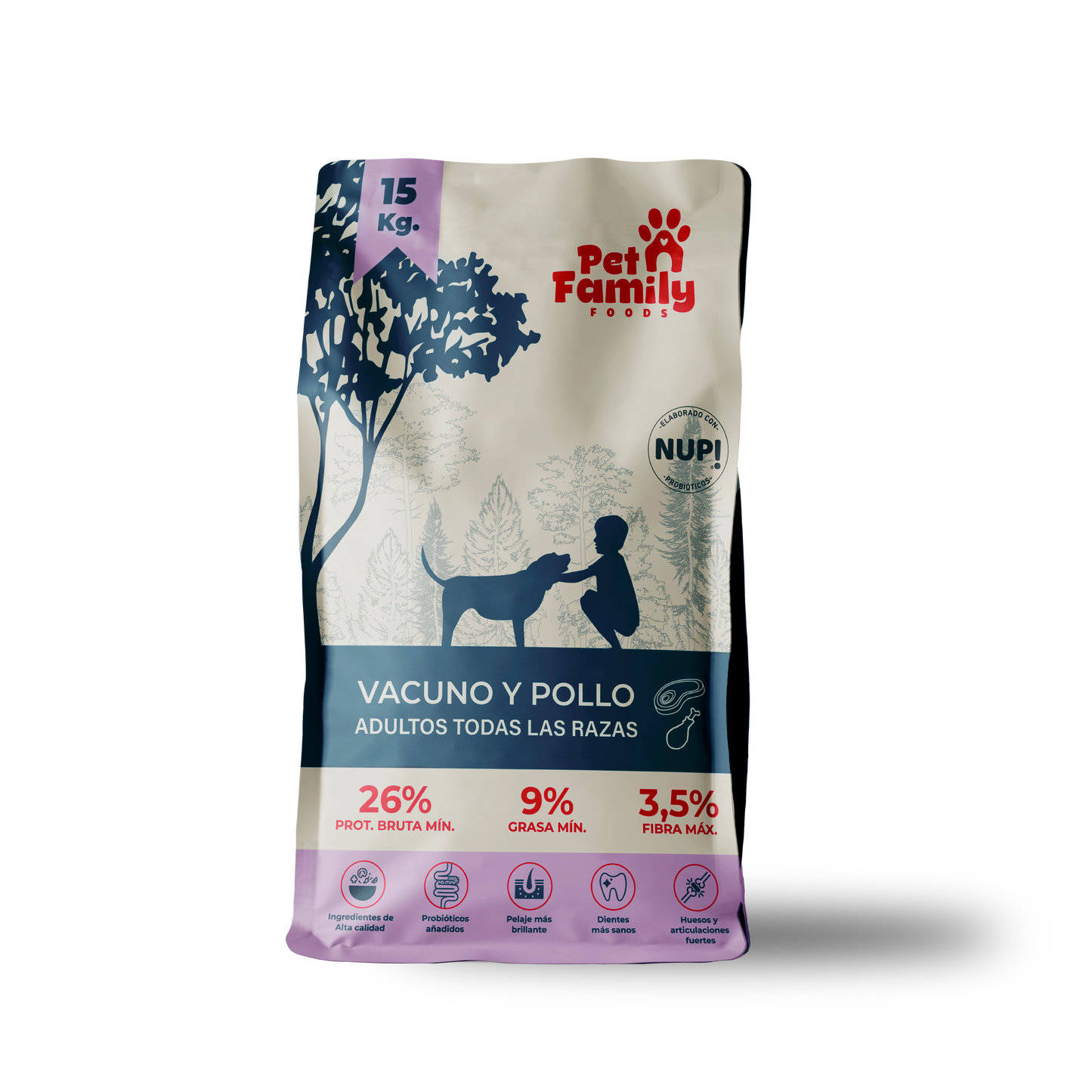 Pet Family Alimento Perro Raza Mediano y Grande 15KG