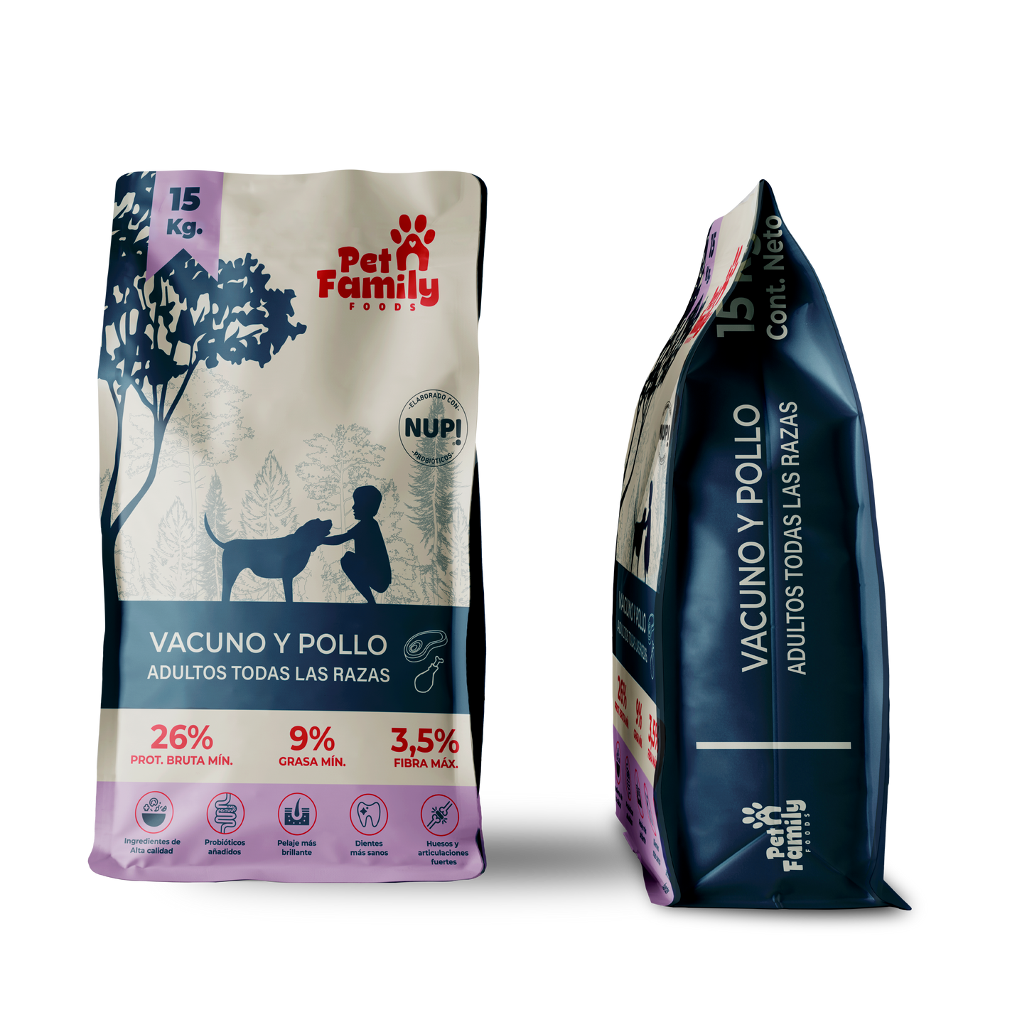 Pet Family Alimento Perro Raza Mediano y Grande 15KG